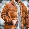 马登工装美式复古立领灯芯绒拼接棉衣琥珀色加厚保暖外套棉袄子男 商品缩略图0