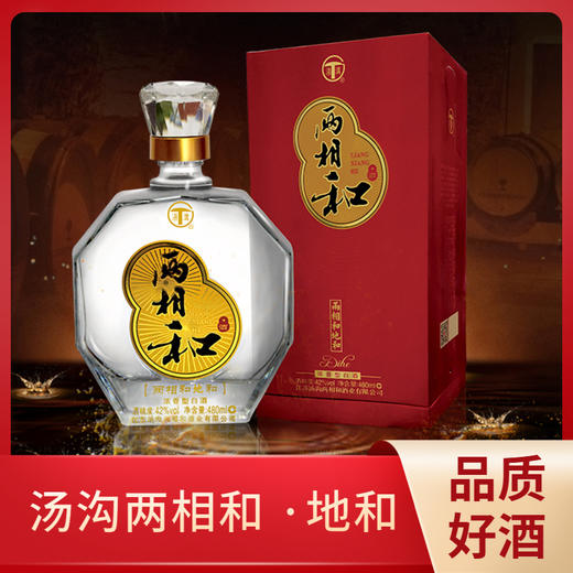 汤沟两相和地和 42度480ml/瓶国产浓香型白酒 买整箱(6瓶)送同款品鉴
