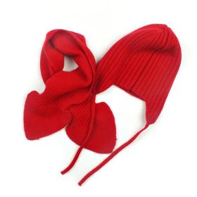 ZH M202018冬季儿童帽子围巾套装针织纯羊绒护耳