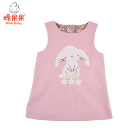 棉果果秋冬季女童绣花呢子内里汗布背心连衣裙M422702419749