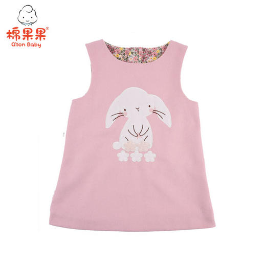 棉果果秋冬季女童绣花呢子内里汗布背心连衣裙M422702419749 商品图0