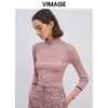 VIMAGE纬漫纪新款通勤简约半高领显瘦修身针织衫女上衣V1301902 商品缩略图3