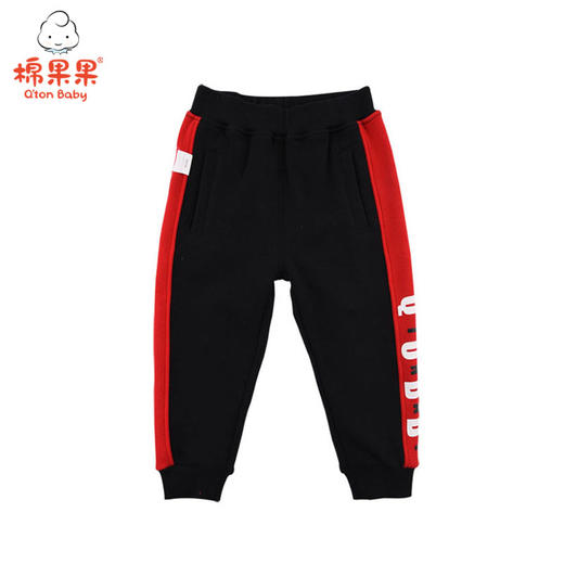 棉果果秋冬季男童拼色字母南极绒长裤M412200419695 商品图0