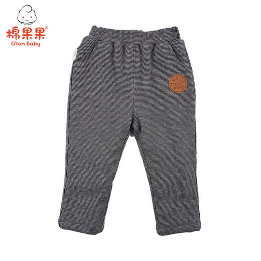 棉果果秋冬季男童千鸟格夹棉收口长裤M412200819667 商品图0