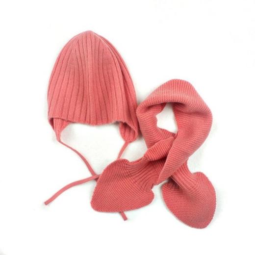 ZH M202018冬季儿童帽子围巾套装针织纯羊绒护耳 商品图3