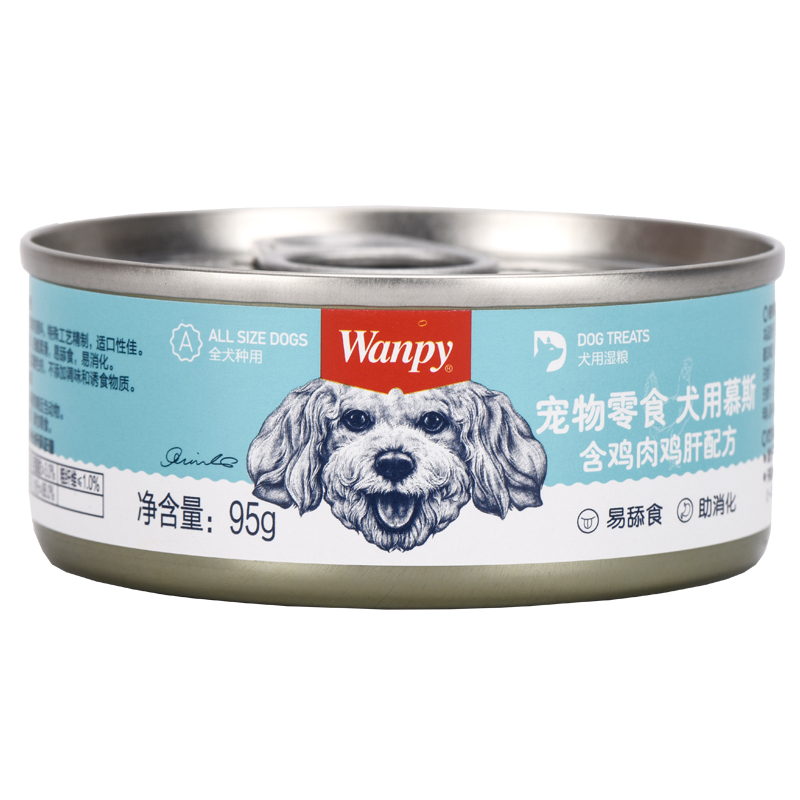 顽皮慕斯鸡肉鸡肝狗罐头95g