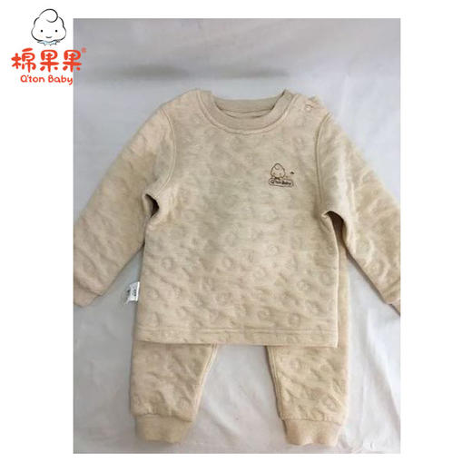 棉果果秋冬季新疆彩棉 男童女童空气层上衣裤子套头套装M401302619612 商品图0