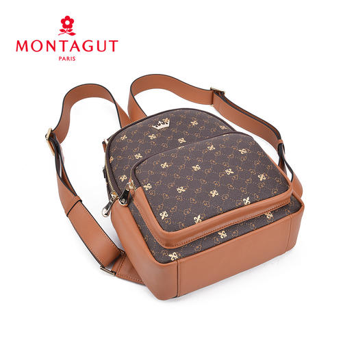 梦特娇2020秋冬静谧宫廷鸢尾花啡棕色女士双肩包 商品图7