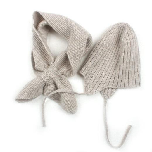 ZH M202018冬季儿童帽子围巾套装针织纯羊绒护耳 商品图2