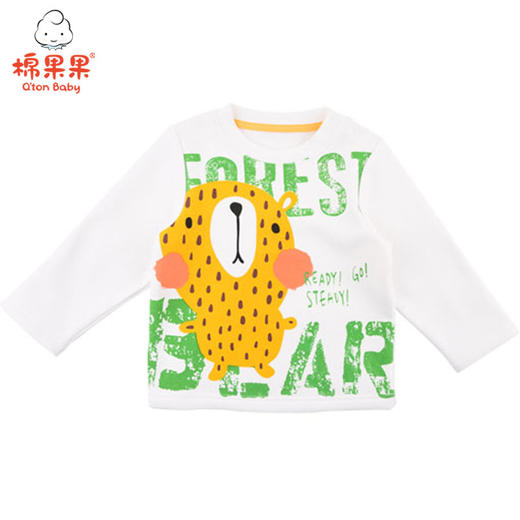 棉果果秋冬季男童南极绒小熊套头T恤M412140419651 商品图0