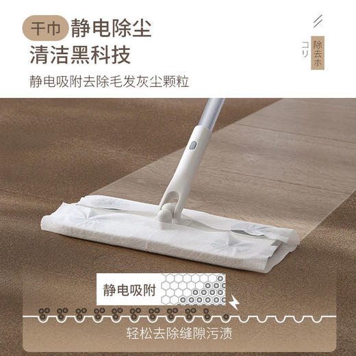 五月花静电除尘纸拖把一次性吸尘免洗擦地拖布家用拖地地板湿纸巾 商品图1