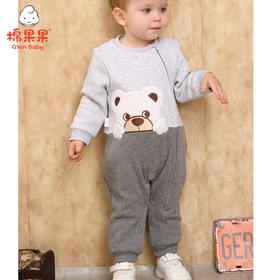 棉果果秋冬季男童趴趴熊偏襟哈衣连体衣连身衣M412720219699