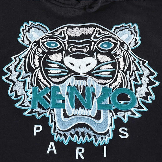【二】KENZO 高田贤三 秋冬男士棉质连帽卫衣运动衫黑色虎头刺绣 黑色 FA65 SW310 4XA 99 商品图4