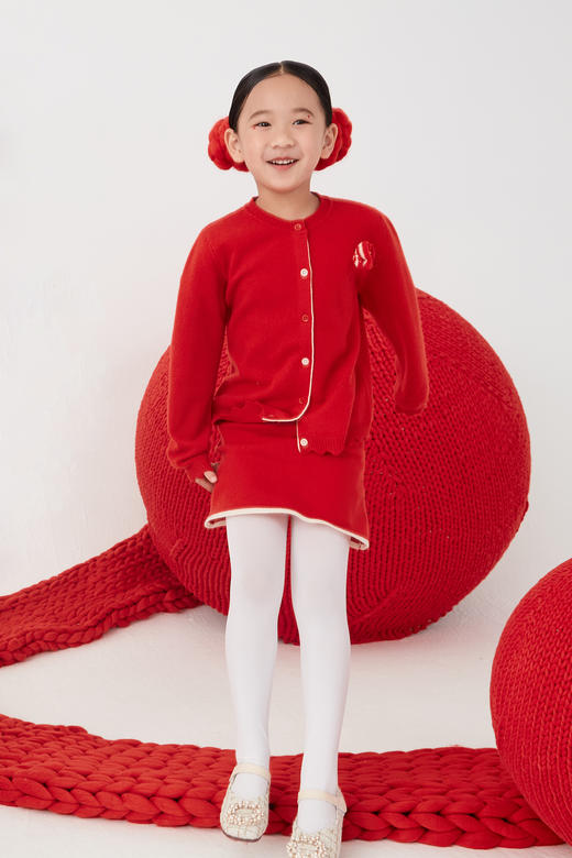  秋冬 荷叶边圆领女童开衫  SJF17T196N 商品图1