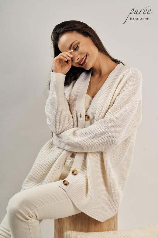 #1997「THE CARDIGAN TO LIVE IN」100% CASHMERE 廓形粗织羊绒开衫 商品图2