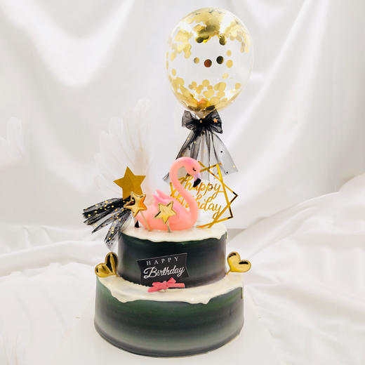 4款网红气球火烈鸟天使翅膀蛋糕2层双层