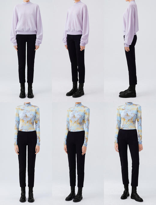 HIDEMI 到店必入神裤/弹力显瘦收身细脚管后开衩九分裤 商品图6