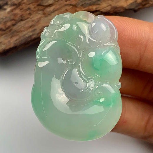 派瑞翡翠 翡翠挂件 糯冰种 飘翠 商品图2