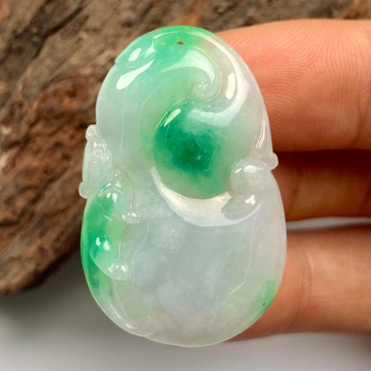 派瑞翡翠 翡翠挂件 糯种 飘翠 商品图2