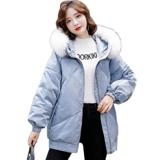 WZNH-XMR2196冬季大毛领时尚气质连帽白鸭绒加厚羽绒服外套 商品图1