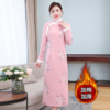 AHM-ylxz1666加厚夹棉改良旗袍连衣裙国潮旧事御姐风毛毛领2020秋冬加长款裙子 商品缩略图2