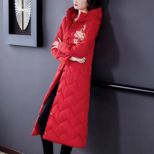 HT-N-B18-8385冬季新款优雅显瘦加厚绣花棉衣 商品图2