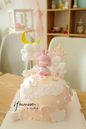 「女孩」球形粉色兔子女孩