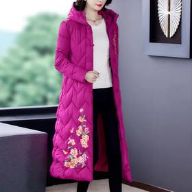 HT-N-B18-8385冬季新款优雅显瘦加厚绣花棉衣