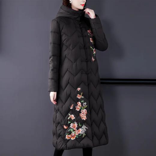 HT-N-B18-8385冬季新款优雅显瘦加厚绣花棉衣 商品图1