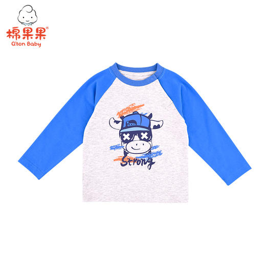 棉果果春秋季男童上衣氨棉汗布套头T恤M112140221076 商品图0
