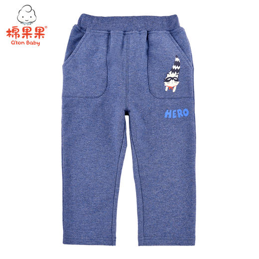 棉果果春秋季男童花纱小毛圈针织长裤裤子M112200221128 商品图0