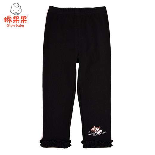 棉果果春秋款女童路路加磨毛螺纹打底裤M122206221067 商品图2