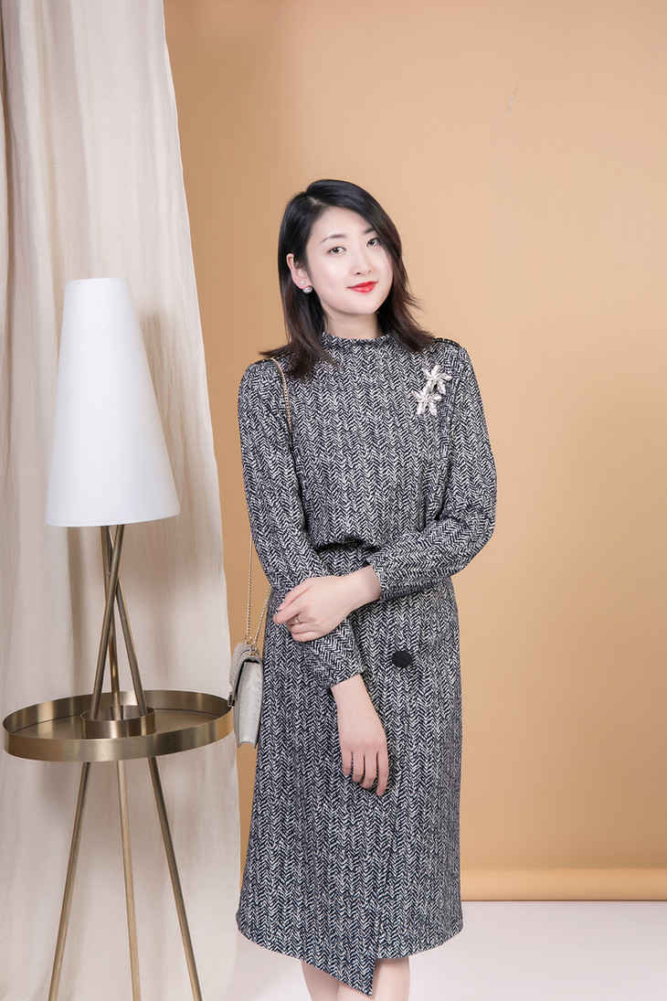 蕾朵 黑条纹羊毛小高领套头衫8l1jcc-t21059- - 蕾朵女装