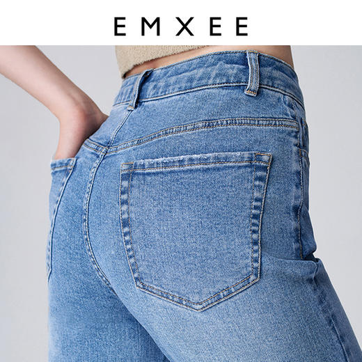 【夏日甄选】嫚熙牛仔裤裤春秋外穿宽腿休闲长裤子小脚铅笔直筒裤潮妈阔腿裤 商品图4