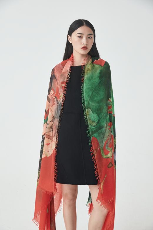 印花艺术羊绒围巾 SJS16P321B 商品图3