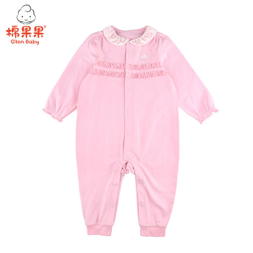 棉果果春秋款内衣女童磨毛汗布对开连体衣连身衣哈衣M121722221007 商品图0