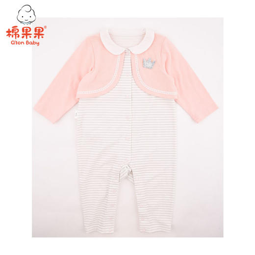 棉果果春秋季女童假两件对开连体衣连身衣哈衣连身衣哈衣M122722220144 商品图0