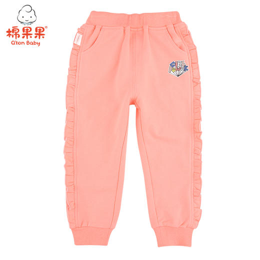棉果果春秋款女童小毛圈飞边长裤裤子M122200221068 商品图2
