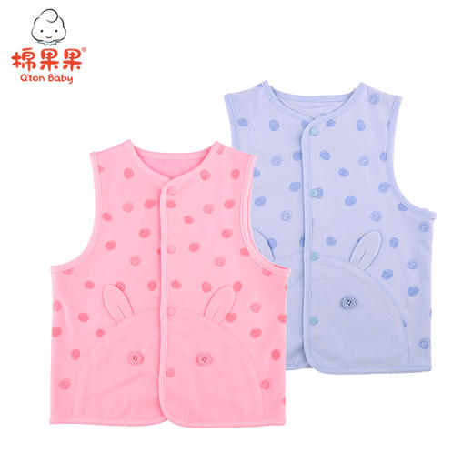 棉果果春秋款内衣男童女童挂里磨毛汗布马夹M101171221013 商品图0