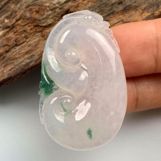派瑞翡翠 翡翠挂件 糯冰种 飘蓝花 商品图2