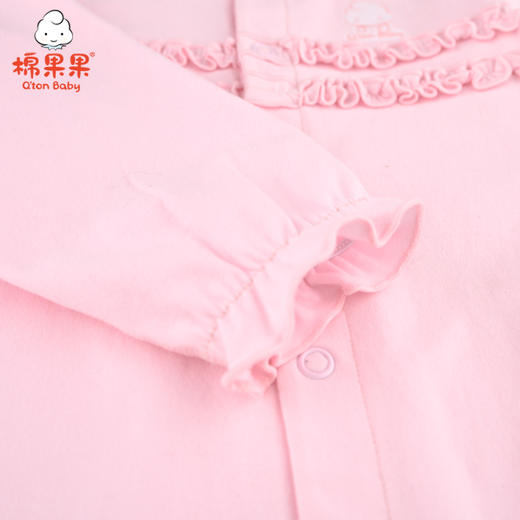 棉果果春秋款内衣女童磨毛汗布对开连体衣连身衣哈衣M121722221007 商品图3