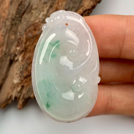 派瑞翡翠 翡翠挂件 糯冰种 飘翠 商品图2