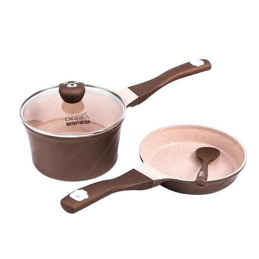 韩国didnika迪迪尼卡乖乖熊辅食锅小奶锅煎锅套装 商品图1