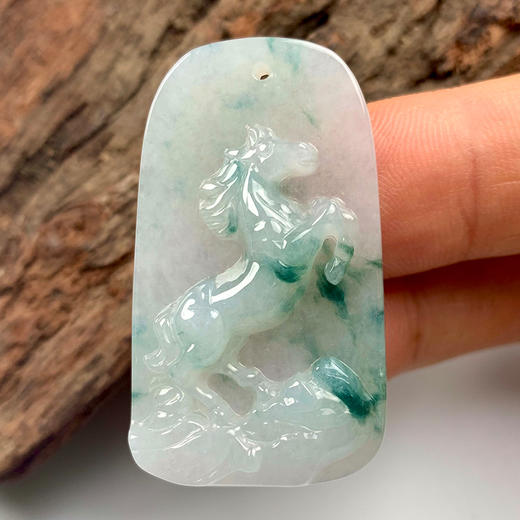 派瑞翡翠 翡翠挂件 糯种 飘蓝花 商品图2