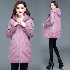 YWE  11413时尚绣花气质羽绒棉加厚保暖棉服