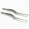 不锈钢镊子尖头圆头有齿多肉加厚枪型加硬直头弯头镊子工具14cm 商品缩略图2