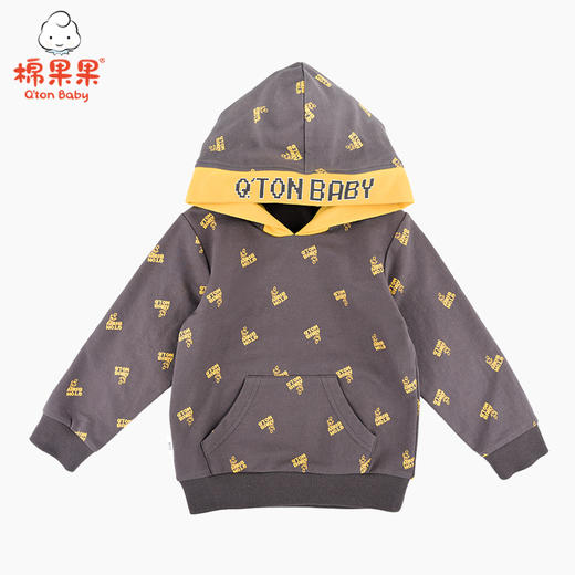 棉果果春秋季男童上衣小毛圈长袖连帽卫衣M112182221122 商品图1