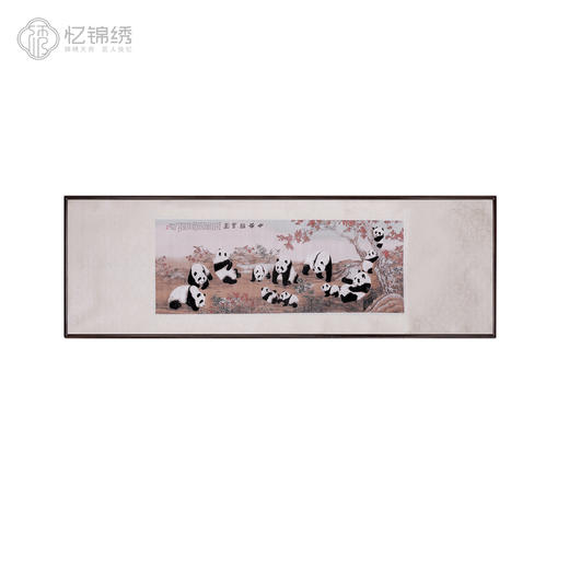 真丝织锦-中华国宝枫叶之十二熊猫 商品图1