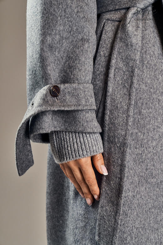 #1212「SQUARED WRAP COAT」85% WOOL 15% CASHMERE 高级灰独有翻领大衣 商品图10