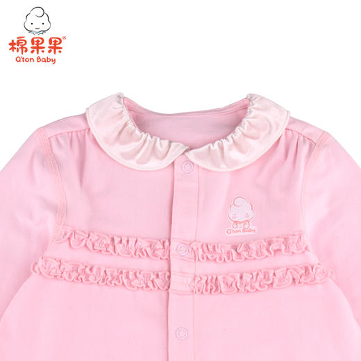 棉果果春秋款内衣女童磨毛汗布对开连体衣连身衣哈衣M121722221007 商品图2